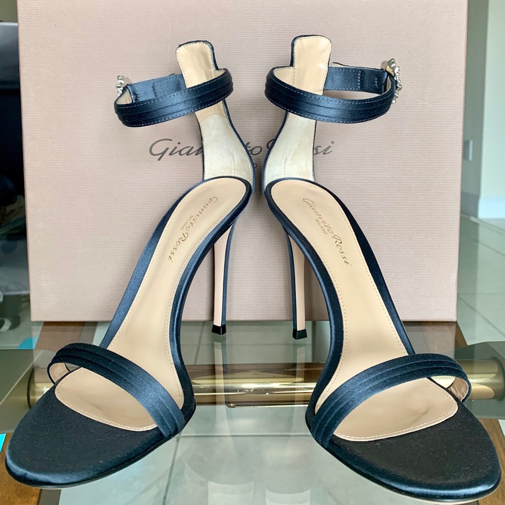 Women's Pleated Satin Embellished 105mm Sandals